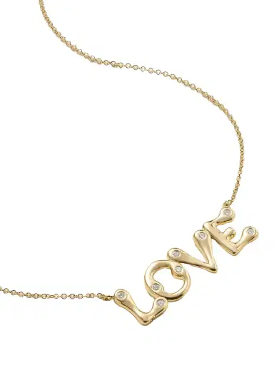 Brent Neale Bubble Letter Love 18-karat Gold Diamond Necklace | Thumbnail 1