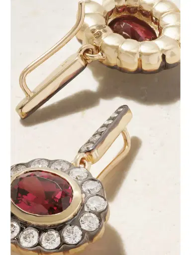 Marlo Laz Lexi 14-karat Gold, Rhodolite And Diamond Earrings | Thumbnail 3 Marlo Laz Lexi 14-karat Gold, Rhodolite And Diamond Earrings | Thumbnail 3