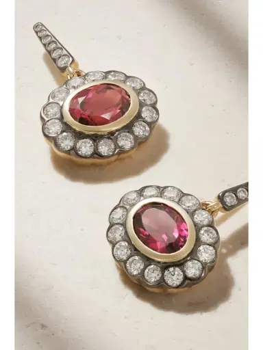 Marlo Laz Lexi 14-karat Gold, Rhodolite And Diamond Earrings | Thumbnail 4 Marlo Laz Lexi 14-karat Gold, Rhodolite And Diamond Earrings | Thumbnail 4