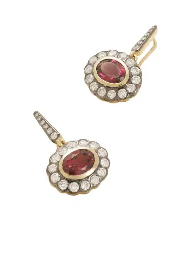 Marlo Laz Lexi 14-karat Gold, Rhodolite And Diamond Earrings | Thumbnail 1 Marlo Laz Lexi 14-karat Gold, Rhodolite And Diamond Earrings | Thumbnail 1