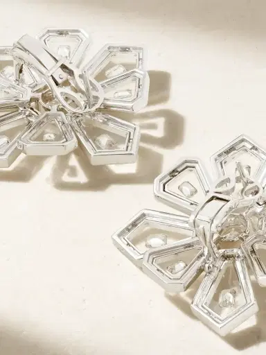 Nikos Koulis Universe 18-karat White Gold, Diamond And Enamel Earrings | Thumbnail 3 Nikos Koulis Universe 18-karat White Gold, Diamond And Enamel Earrings | Thumbnail 3