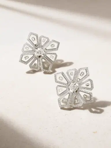 Nikos Koulis Universe 18-karat White Gold, Diamond And Enamel Earrings | Thumbnail 1 Nikos Koulis Universe 18-karat White Gold, Diamond And Enamel Earrings | Thumbnail 1