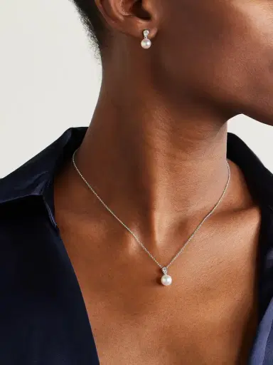 Mikimoto Morning Dew 18-karat White Gold, Pearl And Diamond Necklace | Thumbnail 2 Mikimoto Morning Dew 18-karat White Gold, Pearl And Diamond Necklace | Thumbnail 2