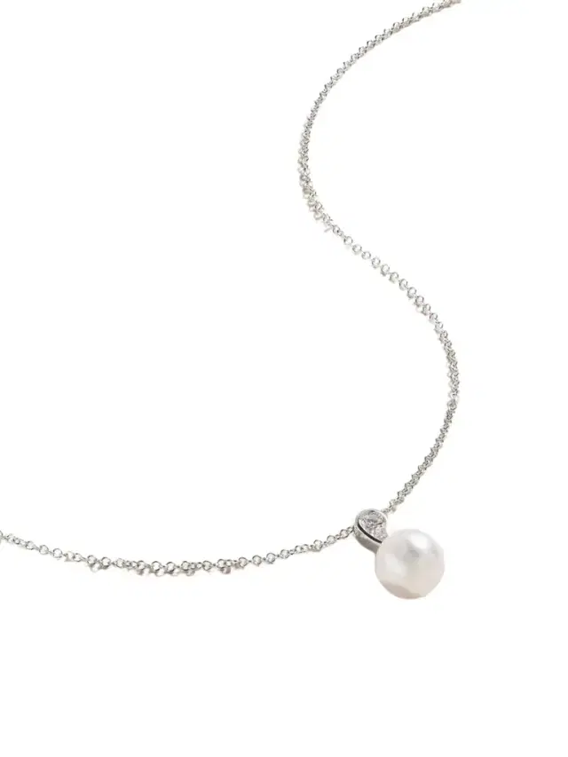 Mikimoto Morning Dew 18-karat White Gold, Pearl And Diamond Necklace