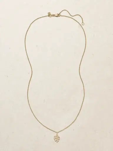 Sydney Evan Small Monstera Leaf 14-karat Gold Diamond Necklace | Thumbnail 4 Sydney Evan Small Monstera Leaf 14-karat Gold Diamond Necklace | Thumbnail 4