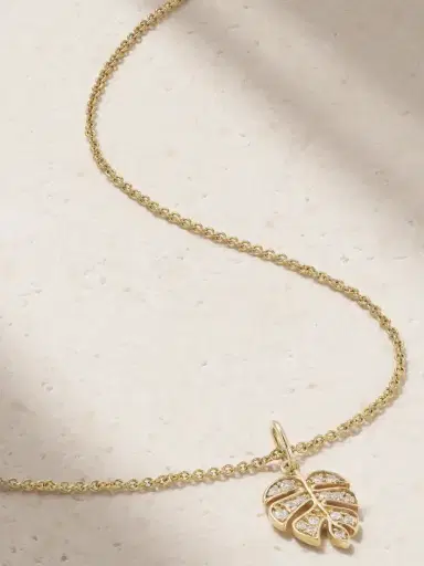 Sydney Evan Small Monstera Leaf 14-karat Gold Diamond Necklace | Thumbnail 1 Sydney Evan Small Monstera Leaf 14-karat Gold Diamond Necklace | Thumbnail 1