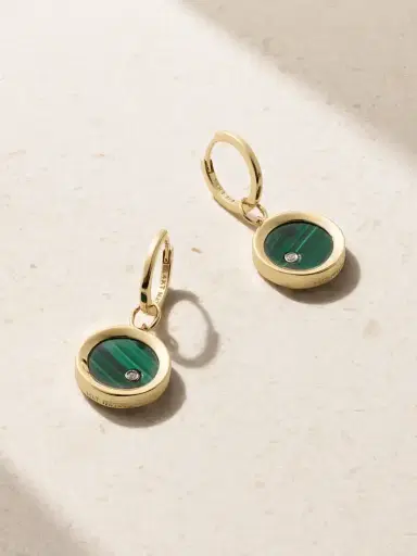 Mateo Convertible 14-karat Gold, Malachite And Diamond Earrings | Thumbnail 1 Mateo Convertible 14-karat Gold, Malachite And Diamond Earrings | Thumbnail 1