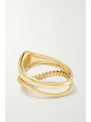 Yvonne Léon 9-karat Gold Diamond Signet Ring Set | Thumbnail 4