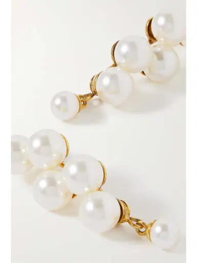 Jennifer Behr Marcella Gold-plated Faux Pearl Earrings - - One size | Thumbnail 4 Jennifer Behr Marcella Gold-plated Faux Pearl Earrings - - One size | Thumbnail 4