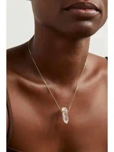JIA JIA 14-karat Gold, Quartz And Diamond Necklace | Thumbnail 2 JIA JIA 14-karat Gold, Quartz And Diamond Necklace | Thumbnail 2