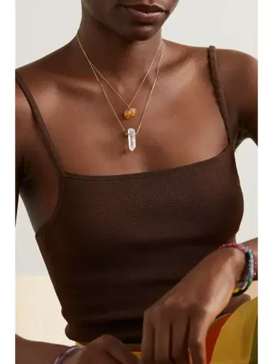 JIA JIA 14-karat Gold, Quartz And Diamond Necklace | Thumbnail 5 JIA JIA 14-karat Gold, Quartz And Diamond Necklace | Thumbnail 5