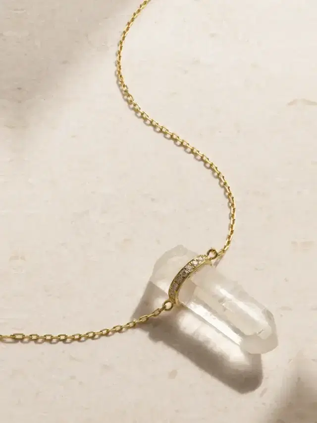 JIA JIA 14-karat Gold, Quartz And Diamond Necklace