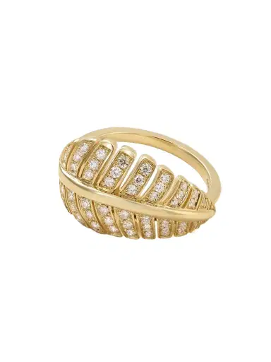 Jennifer Meyer Small Leaf 18-karat Gold Diamond Ring | Thumbnail 1 Jennifer Meyer Small Leaf 18-karat Gold Diamond Ring | Thumbnail 1