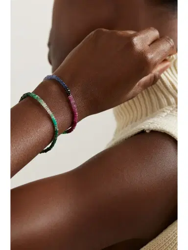 JIA JIA Set Of Two 14-karat Gold, Sapphire And Emerald Bracelets | Thumbnail 2 JIA JIA Set Of Two 14-karat Gold, Sapphire And Emerald Bracelets | Thumbnail 2