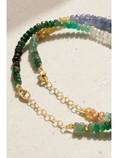JIA JIA Set Of Two 14-karat Gold, Sapphire And Emerald Bracelets | Thumbnail 3 JIA JIA Set Of Two 14-karat Gold, Sapphire And Emerald Bracelets | Thumbnail 3