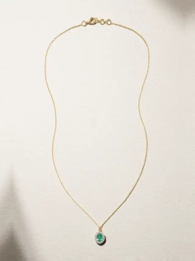 Olivia 18-karat Gold, Emerald And Diamond Necklace