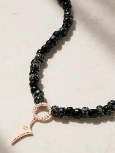 Diane Kordas 14-karat Rose Gold, Bead And Diamond Necklace | Thumbnail 1 Diane Kordas 14-karat Rose Gold, Bead And Diamond Necklace | Thumbnail 1