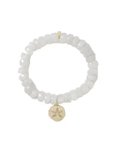 Sydney Evan Large Sand Dollar 14-karat Gold, Moonstone And Diamond Bracelet | Thumbnail 1