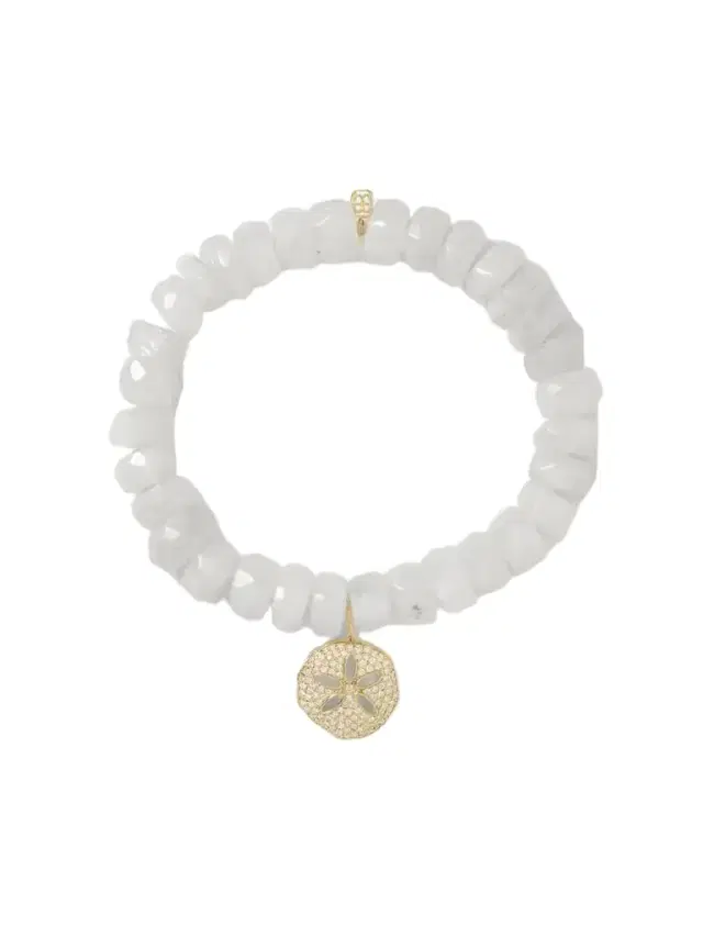 Large Sand Dollar 14-karat Gold, Moonstone And Diamond Bracelet
