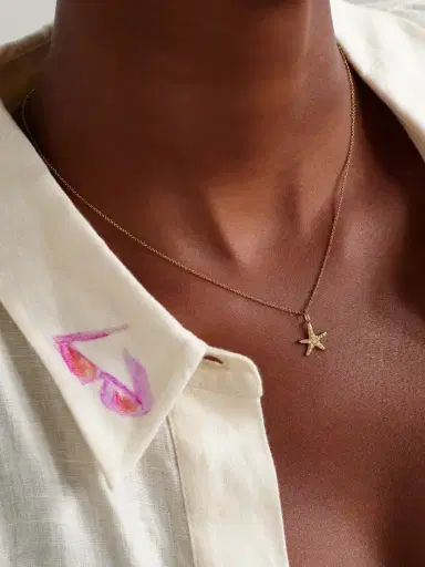 Sydney Evan Starfish 14-karat Gold Diamond Necklace | Thumbnail 2