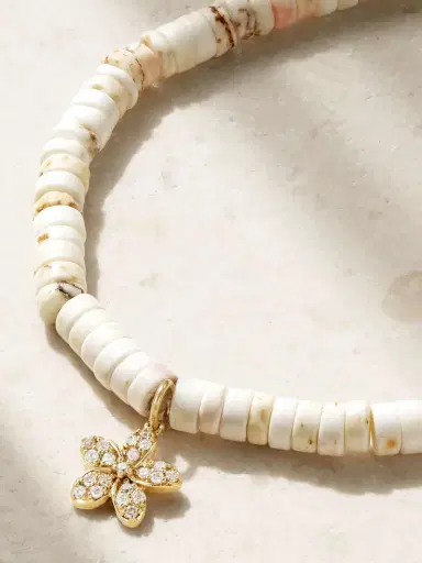 Sydney Evan Small Plumeria 14-karat Gold, Turquoise And Diamond Bracelet | Thumbnail 3 Sydney Evan Small Plumeria 14-karat Gold, Turquoise And Diamond Bracelet | Thumbnail 3