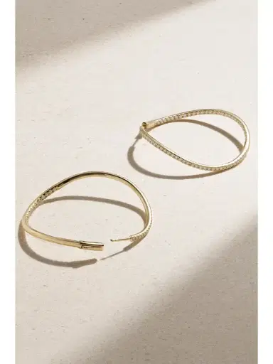 Anita Ko Twisted 18-karat Gold Diamond Hoop Earrings | Thumbnail 3 Anita Ko Twisted 18-karat Gold Diamond Hoop Earrings | Thumbnail 3