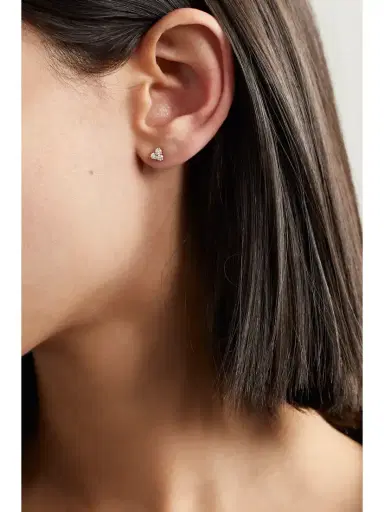 Anita Ko Trillion Small 18-karat Rose Gold Diamond Earrings | Thumbnail 2