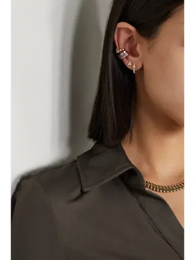 Anita Ko Trillion Small 18-karat Rose Gold Diamond Earrings | Thumbnail 4