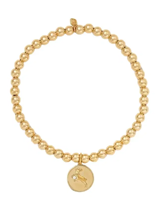 Capricorn 14-karat Gold Diamond Bracelet