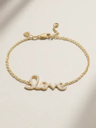 Sydney Evan Love Medium 14-karat Gold Diamond Bracelet | Thumbnail 1 Sydney Evan Love Medium 14-karat Gold Diamond Bracelet | Thumbnail 1