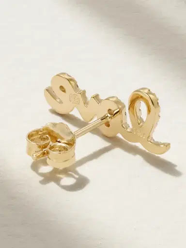 Sydney Evan Love 14-karat Gold Diamond Single Earring | Thumbnail 3