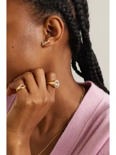 Sydney Evan Love 14-karat Gold Diamond Single Earring | Thumbnail 4