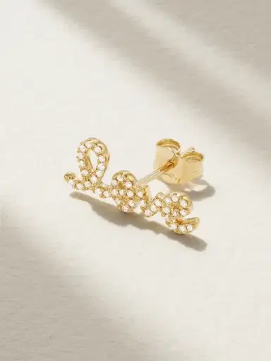Sydney Evan Love 14-karat Gold Diamond Single Earring | Thumbnail 1