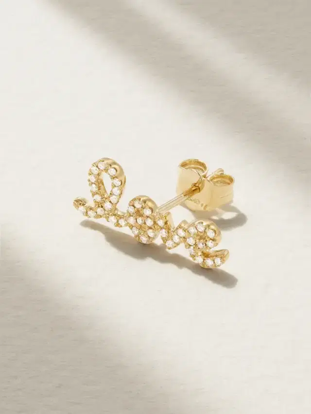 Sydney Evan Love 14-karat Gold Diamond Single Earring