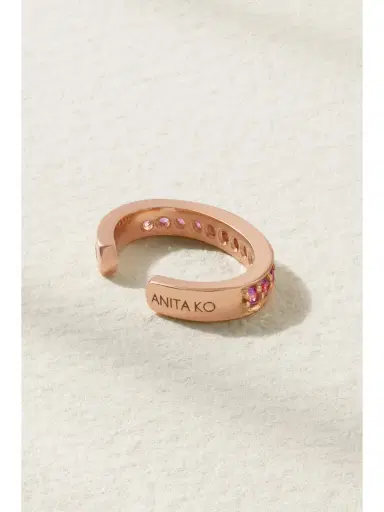 Anita Ko 18-karat Rose Gold Sapphire Ear Cuff | Thumbnail 3