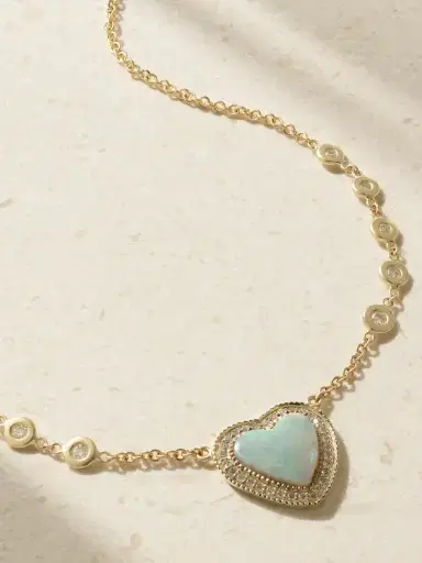 Jacquie Aiche 14-karat Gold, Diamond And Opal Necklace | Thumbnail 1 Jacquie Aiche 14-karat Gold, Diamond And Opal Necklace | Thumbnail 1