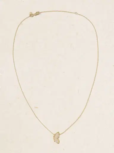 Sydney Evan Small Flying Butterfly 14-karat Gold Diamond Necklace | Thumbnail 4