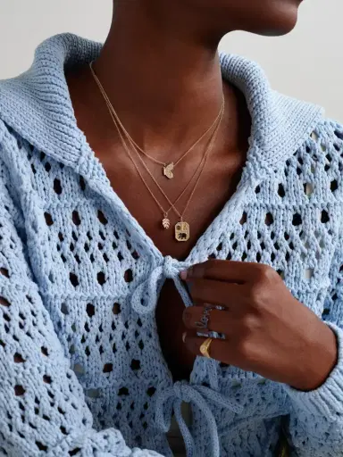 Sydney Evan Small Flying Butterfly 14-karat Gold Diamond Necklace | Thumbnail 5
