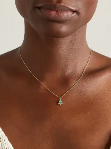 Sydney Evan 14-karat Gold, Turquoise And Diamond Necklace | Thumbnail 2 Sydney Evan 14-karat Gold, Turquoise And Diamond Necklace | Thumbnail 2