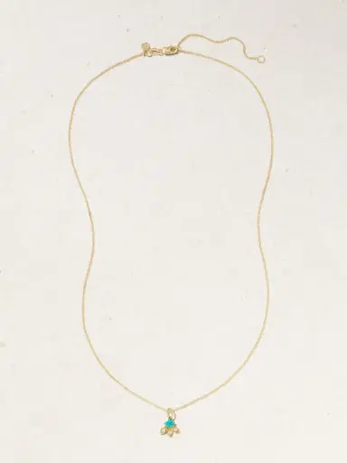 Sydney Evan 14-karat Gold, Turquoise And Diamond Necklace | Thumbnail 4 Sydney Evan 14-karat Gold, Turquoise And Diamond Necklace | Thumbnail 4