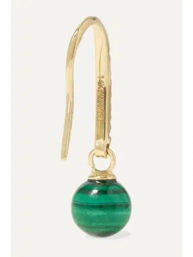 Mateo 14-karat Gold, Malachite And Diamond Earrings | Thumbnail 3