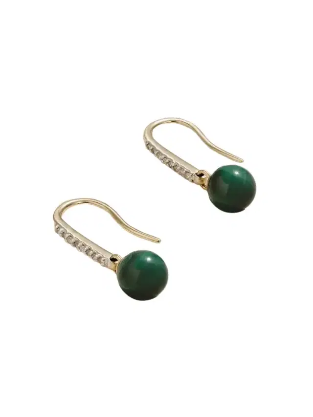 Mateo 14-karat Gold, Malachite And Diamond Earrings