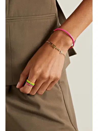 Yvonne Léon Alliance Set Of Three 9-karat Gold, Enamel And Diamond Rings | Thumbnail 5