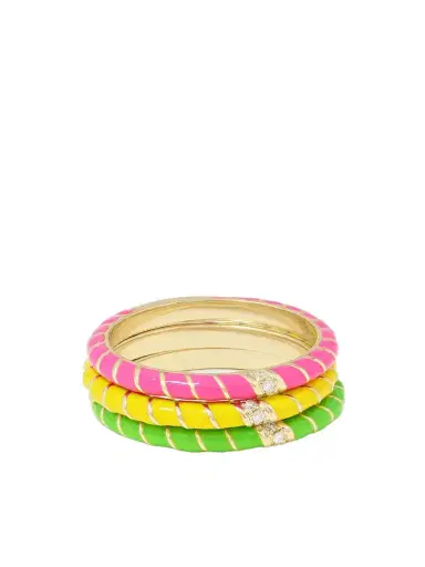 Yvonne Léon Alliance Set Of Three 9-karat Gold, Enamel And Diamond Rings | Thumbnail 1