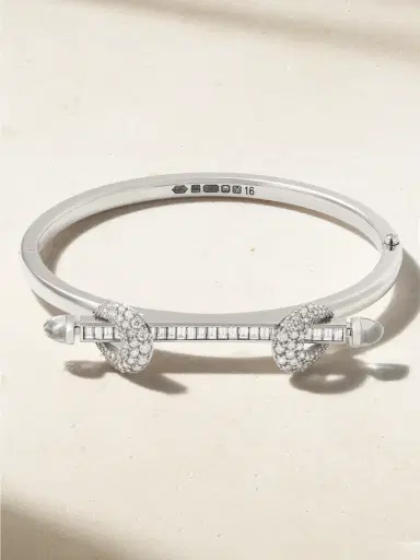 Ananya Chakra Icon 18-karat White Gold, Diamond And Quartz Bangle | Thumbnail 1 Ananya Chakra Icon 18-karat White Gold, Diamond And Quartz Bangle | Thumbnail 1