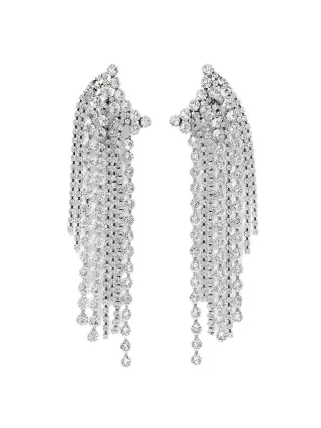Midnight Dancin Silver-tone Crystal Earrings