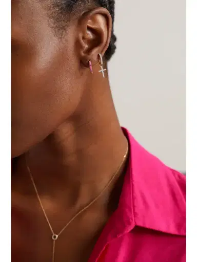 Mateo 14-karat Gold Sapphire Hoop Earrings | Thumbnail 4