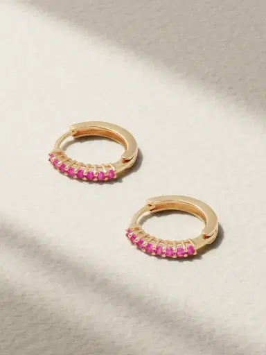 Mateo 14-karat Gold Sapphire Hoop Earrings | Thumbnail 1