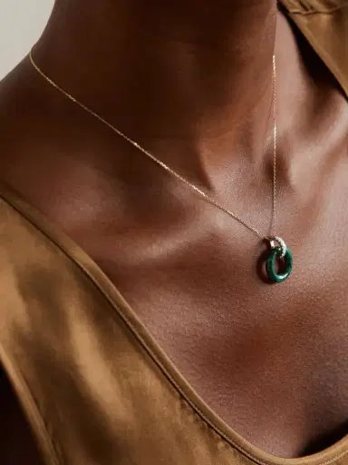 Mateo Donut 14-karat Gold, Malachite And Diamond Necklace | Thumbnail 2 Mateo Donut 14-karat Gold, Malachite And Diamond Necklace | Thumbnail 2