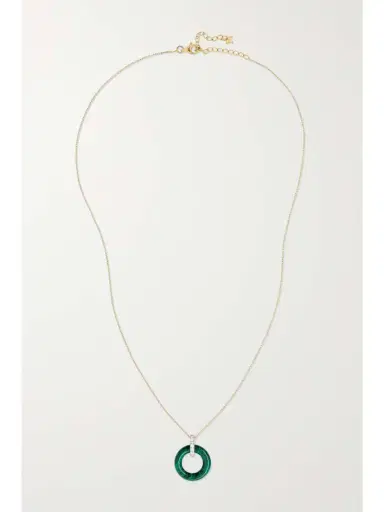 Mateo Donut 14-karat Gold, Malachite And Diamond Necklace | Thumbnail 4 Mateo Donut 14-karat Gold, Malachite And Diamond Necklace | Thumbnail 4